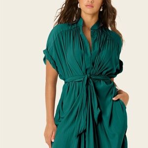 Ever By X Teal Pleated Dress Top